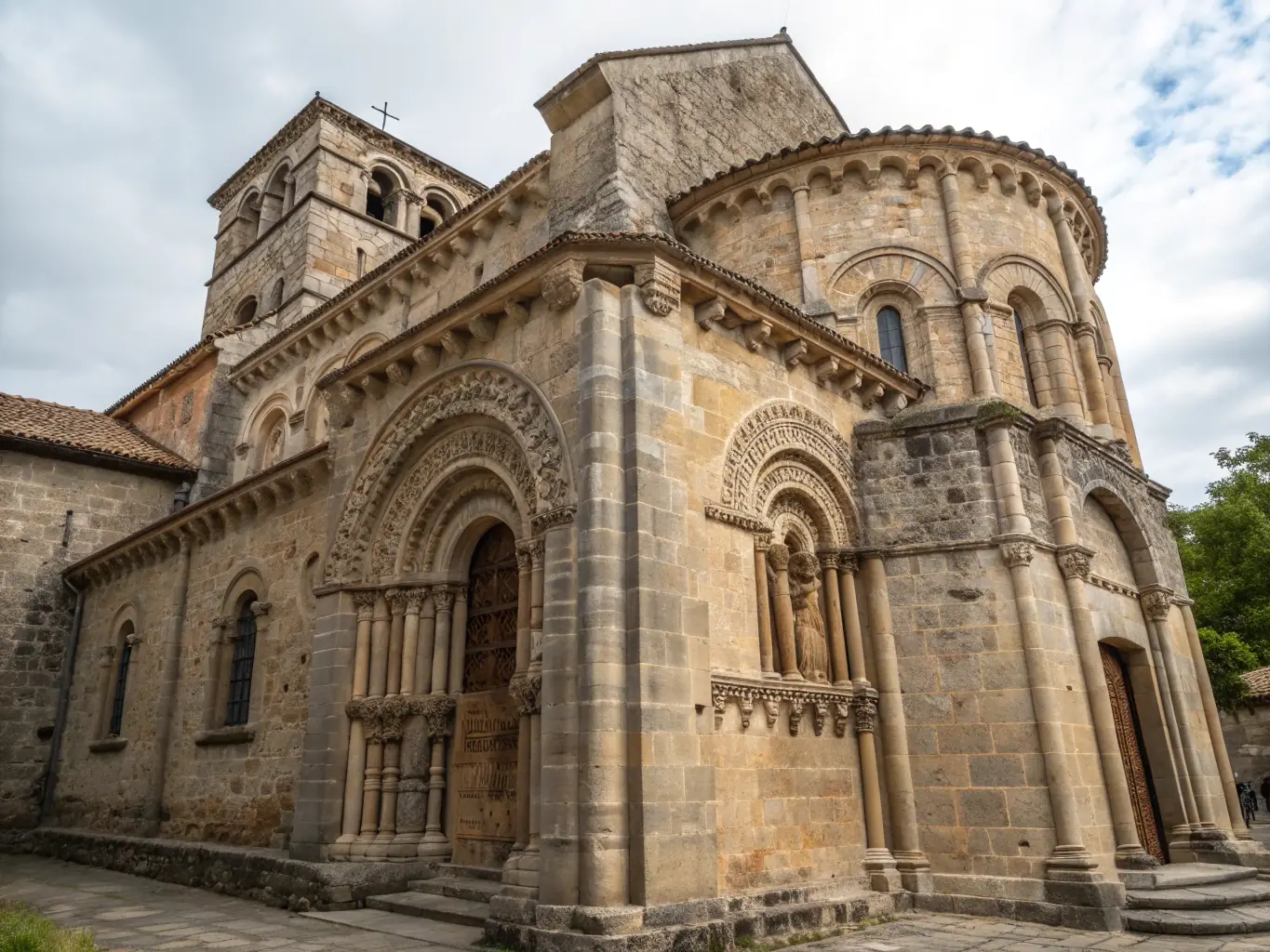 A detailed photograph showcasing the intricate stonework and architectural details of the Pénitents Noirs cemetery chapel, highlighting its historical significance and artistic craftsmanship.